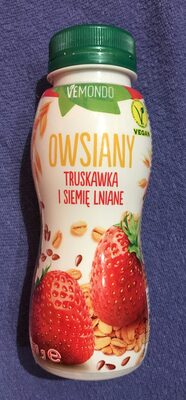 Napój z truskawkami, mielonym owsem i siemieniem lnianym vemondo