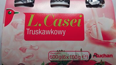Fermentowany napój mleczny probiotyczny, słodzony, truskawkowy. Auchan