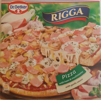 Pizza z szynką i pieczarkami z sosem czosnkowym, głęboko mrożona. Dr. Oetker