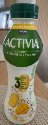 Jogurt o smaku ananas-mango z nasionami i zbożami oraz szczepem bakterii ActiRegularis Activia