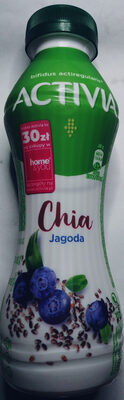 Jogurt o smaku jagodowym z chia oraz szczepem bakterii ActiRegularis Danone
