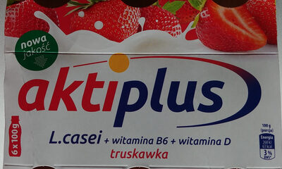 Mleko fermentowane z sokiem truskawkowym z bakteriami oraz witaminami ActiPlus