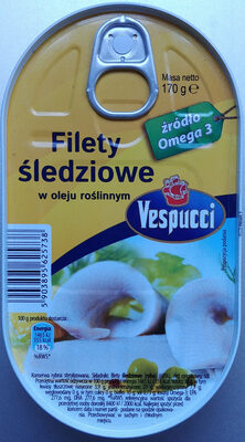 Filety śledziowe w oleju roślinnym. Vespucci