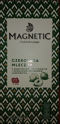 Czekolada mleczna z nadzieniem orzechowym i kawałkami orzechów laskowych Magnetic