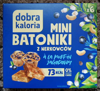 Mini batoniki z nerkowcow à la muffin jagodowy Dobra kaloria