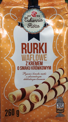 Rurki waflowe z kremem o smaku krówkowym (60%) Dr Gerard