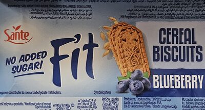 FIT cereal cookies without added sugar, with blueberry Sante