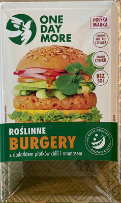 Roślinne burgeryz dodatkiem płatków chili i ananasem One Day More
