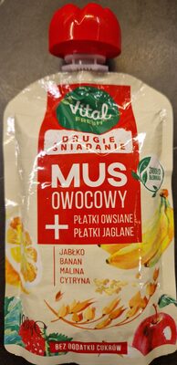 Mus owocowy jabłko, banan, malina, cytryna Fresh Vital