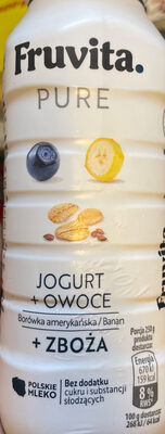 jogurt + owoce borówka banan fruvita pure
