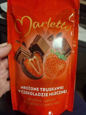 Mrożone truskawki w czekoladzie mlecznej Marletto