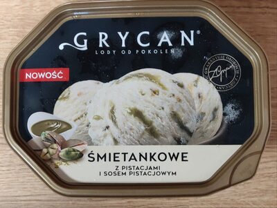 Lody śmietankowe z pistacjami i sosem pistacjowym Grycan