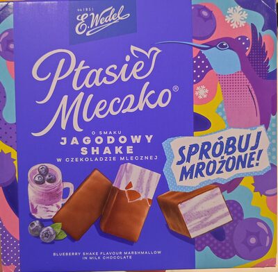 Ptasie Mleczko Jagodowy shake w czekolazie mlecznej E. Wedel