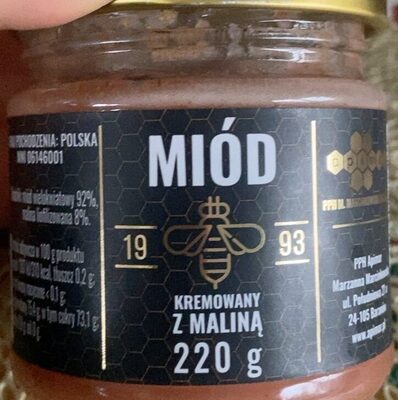 Miód kremowy z maliną