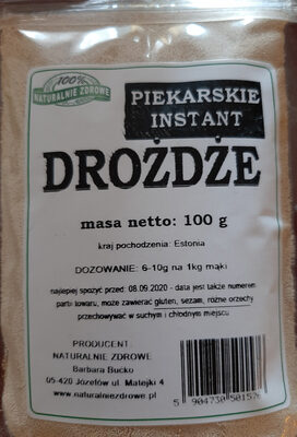 Drożdże piekarskie instant, suche Naturalnie zdrowe