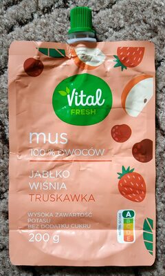 Mus 100% owoców jabłko wiśnia truskawka Vital Fresh