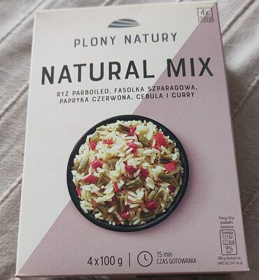 Natural mix ryż, fasolka,papryka,cebula o curry Plony Natury