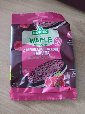Wafle Ryzowe Z Czekoladą Deserową I Maliną pano