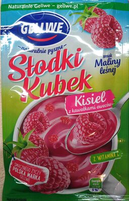 Kisiel o smaku malinowym z kawałkami owoców Słodki kubek