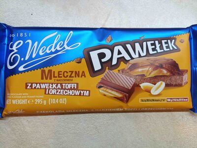 Czekolada mleczna z nadzieniem z pawełka toffi i orzechowym E. wedel